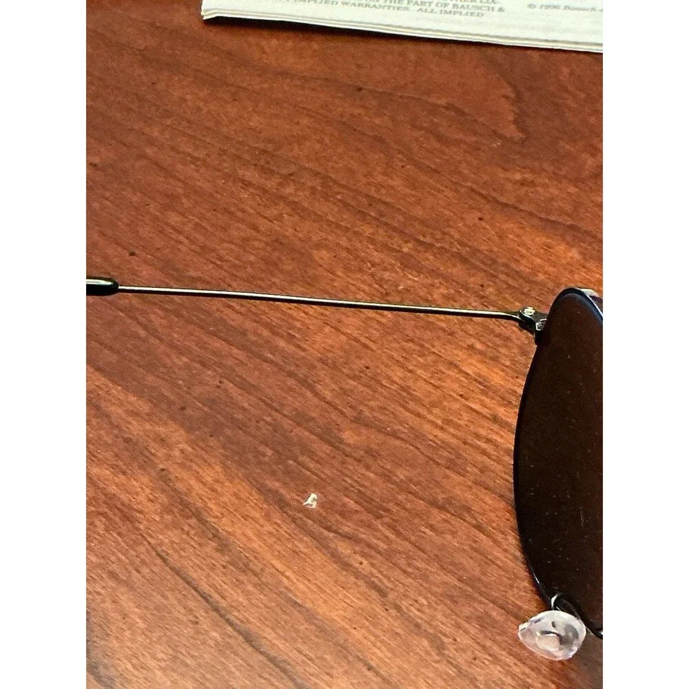 ⁠Vintage B&L Ray-Ban USA Aviator Sunglasses Black Metal Frame G-15 Glass Lens 3